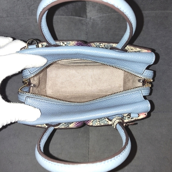 KATE SPADE NEW YORK SPENCER MULTICOLOR PYTHON TWO-WAY TOTE SPADE CHARMS DUSTBAG - Picture 14 of 17